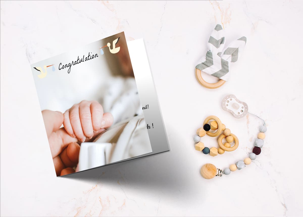 personalised new baby card with photo