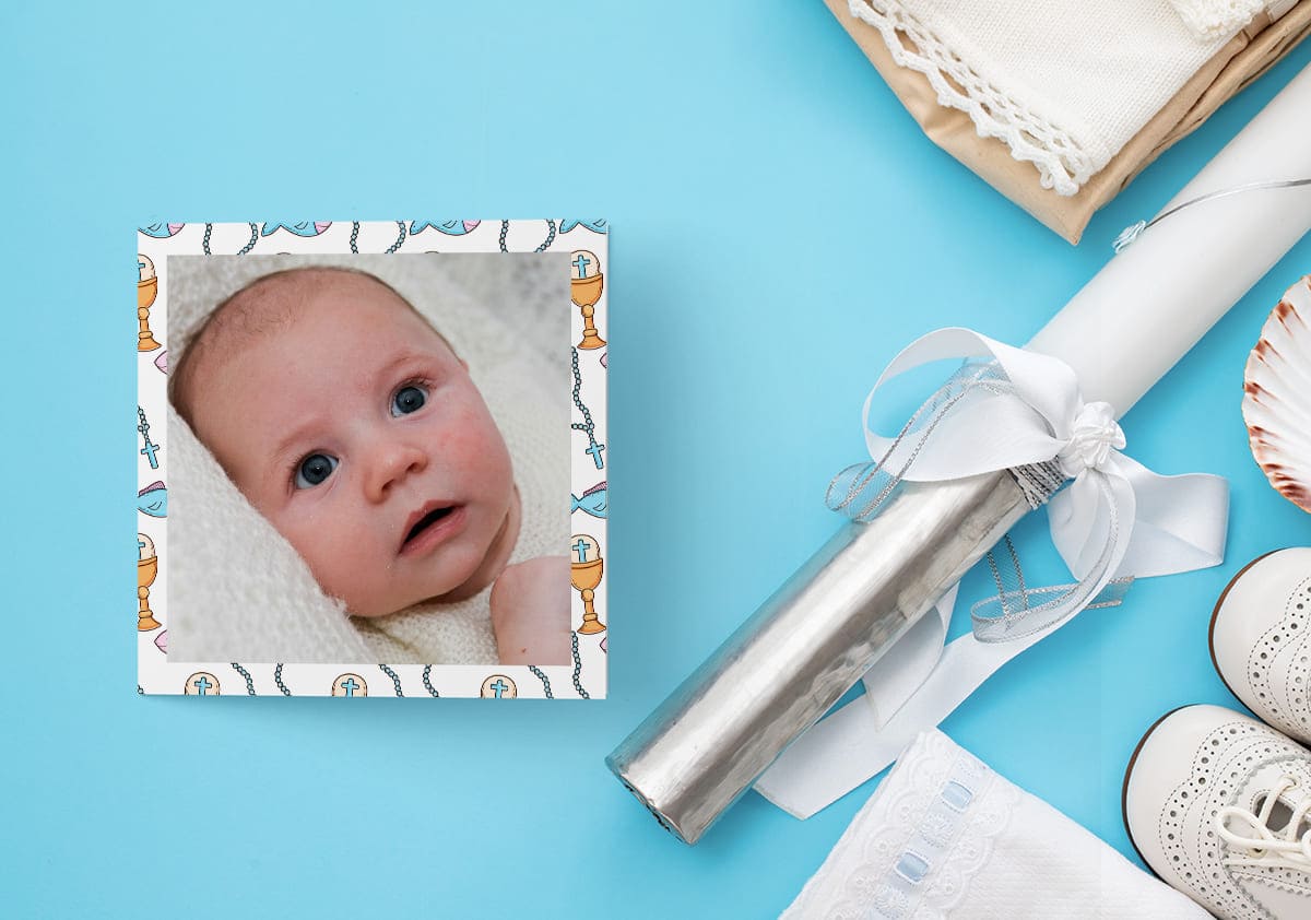 a beautiful baptism announcement card from SimplyCards